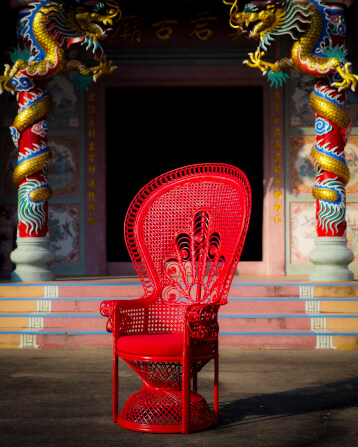 เก้าอี้หวายแท้ PISAMAI รุ่น PRINCESS CHAIR เก้าอี้นางงาม ขนาด 75*55*150 ซม. สีแดง_10